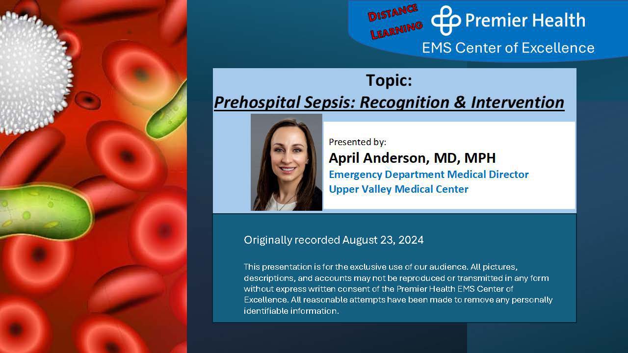 Prehospital Sepsis: Recognition and Intervention Banner